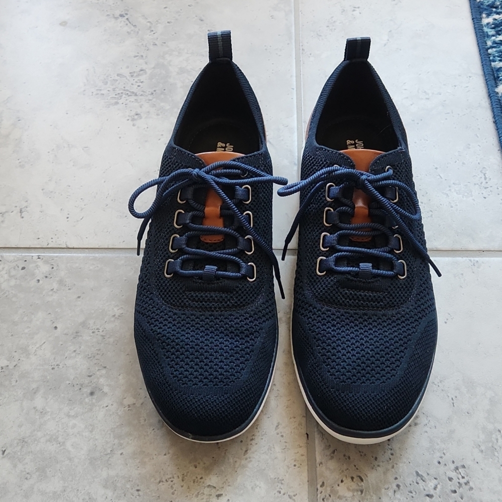 Johnston and Murphy Amherst Knit U-Throat size 10 navy
